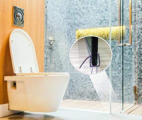 Shower Door Bottom Seal for 1/4&quot; Glass, 36&quot; Long Sweep