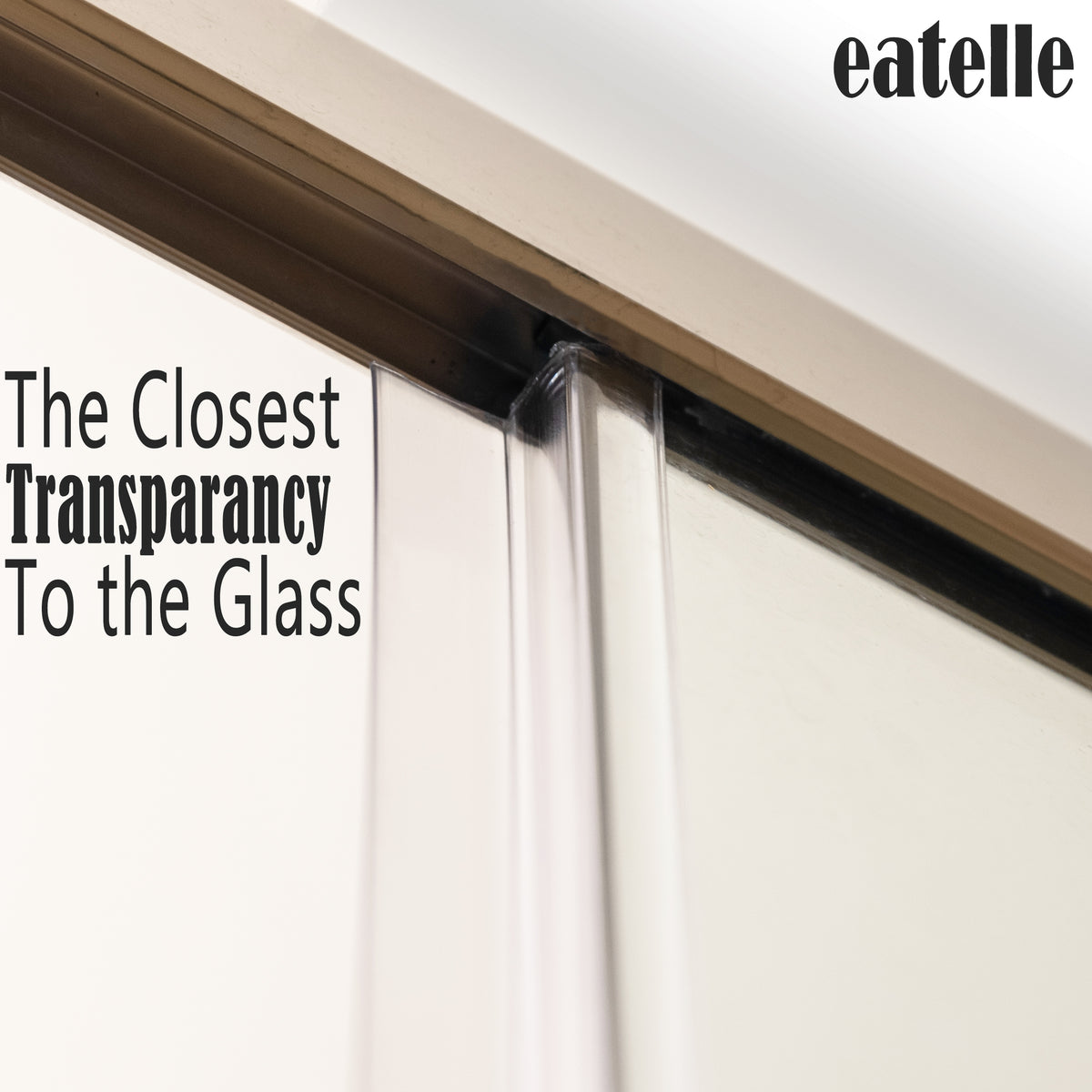 eatelle Frameless Shower Door Side Seal Stripe, H-Jamb 78" Long (2 Pack - 1/4" H Type)