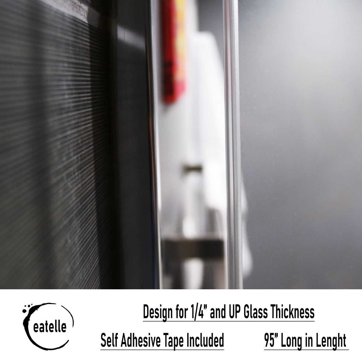 Vinyl Bulb Translucent Shower Door Seal for 1/4&quot; (6mm) Gap with Pre-Applied 3M Tape