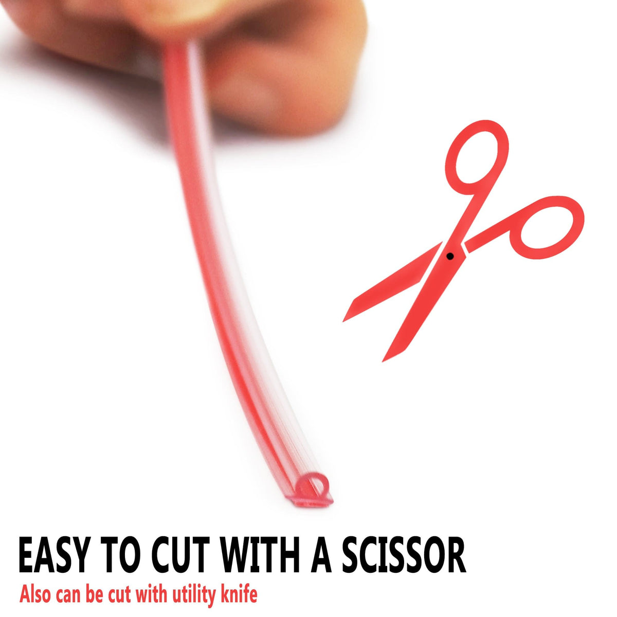 Vinyl Bulb Translucent Shower Door Seal for 5/32&quot; (4mm) Gap with Pre-Applied 3M Tape