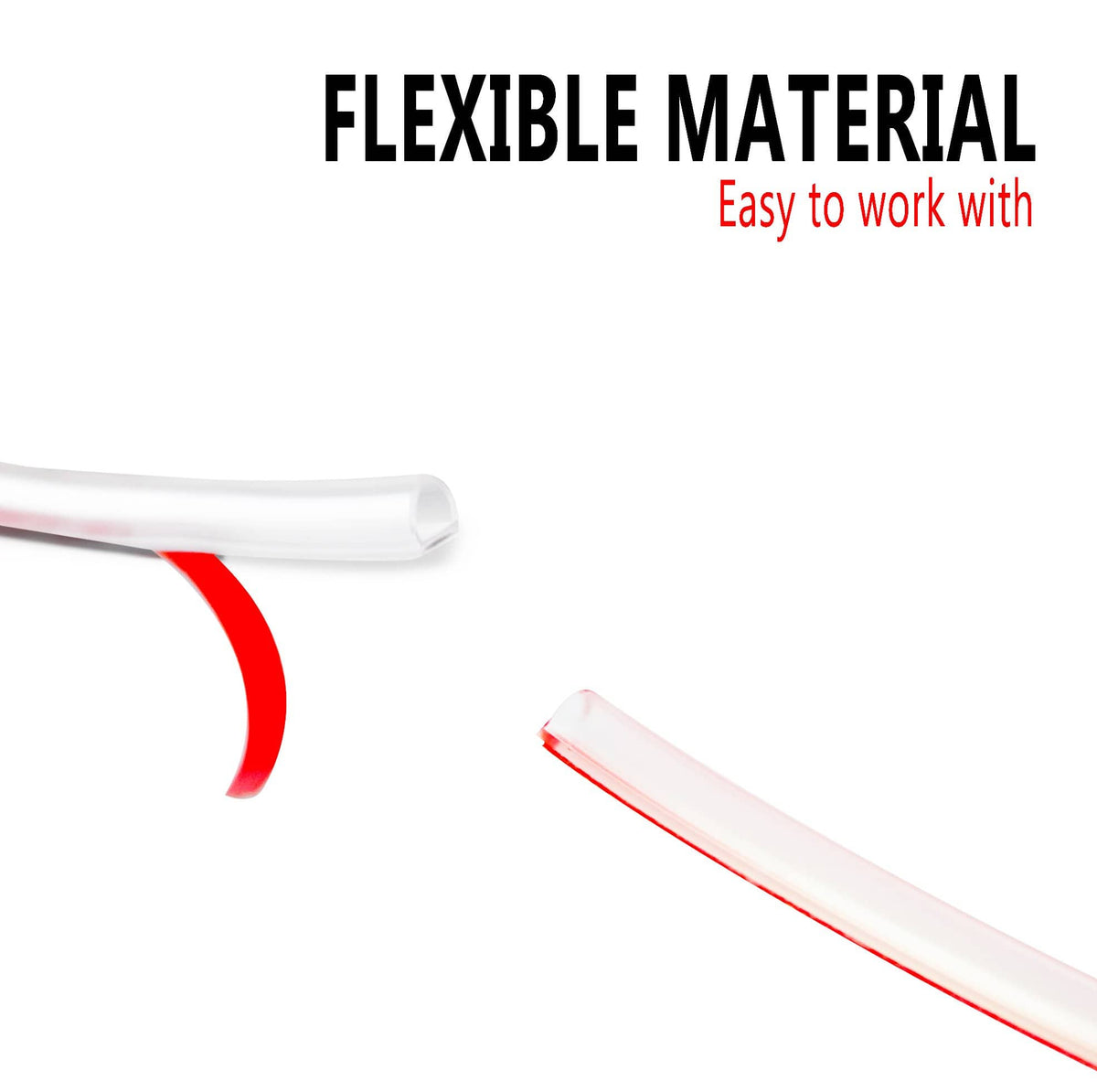 Vinyl Bulb Translucent Shower Door Seal for 1/4&quot; (6mm) Gap with Pre-Applied 3M Tape