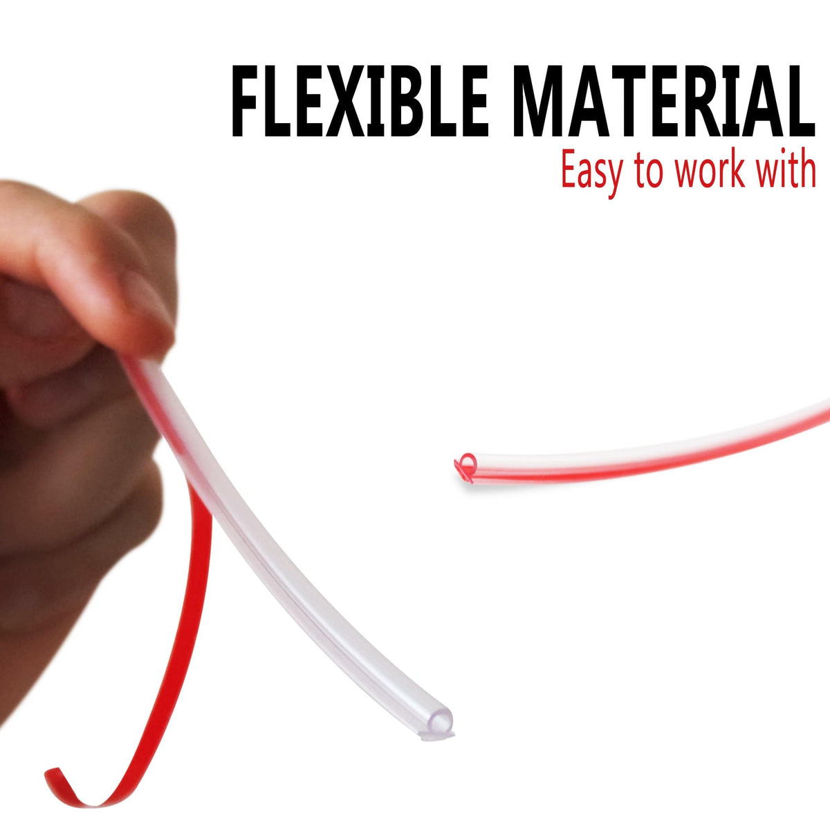 Vinyl Bulb Translucent Shower Door Seal for 5/32&quot; (4mm) Gap with Pre-Applied 3M Tape