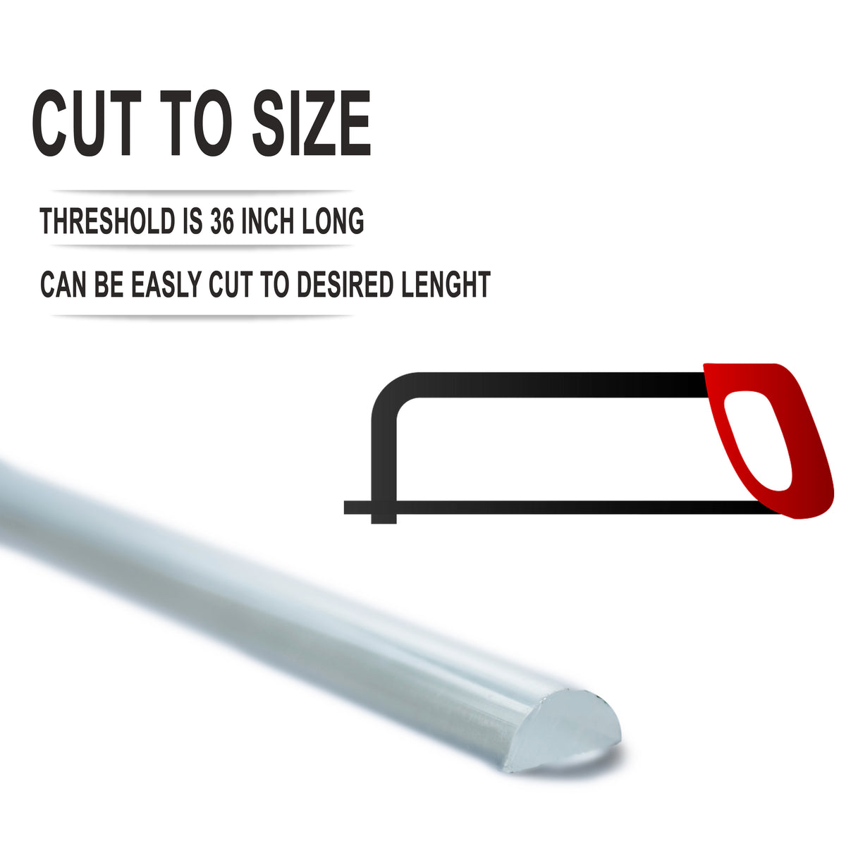 Clear Acrylic Shower Threshold 1/2&quot; Wide by 1/4&quot; High - 36 in Long