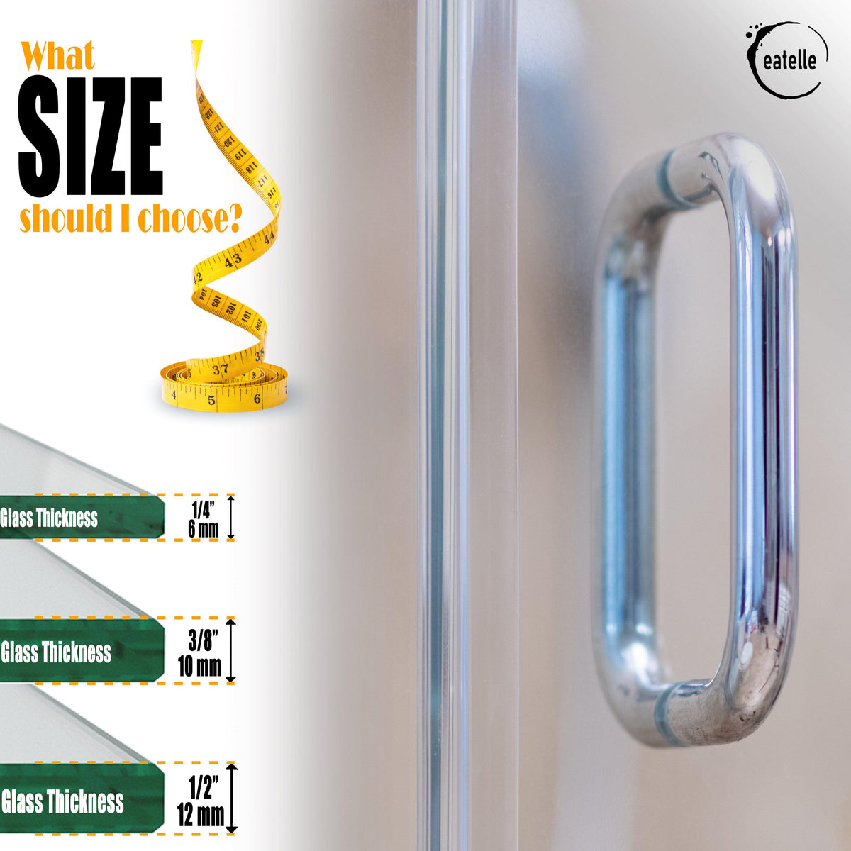 Shower Door Side Seal Strip for 1/4&quot; Glass, &quot;h&quot; Jamb 78&quot; Long