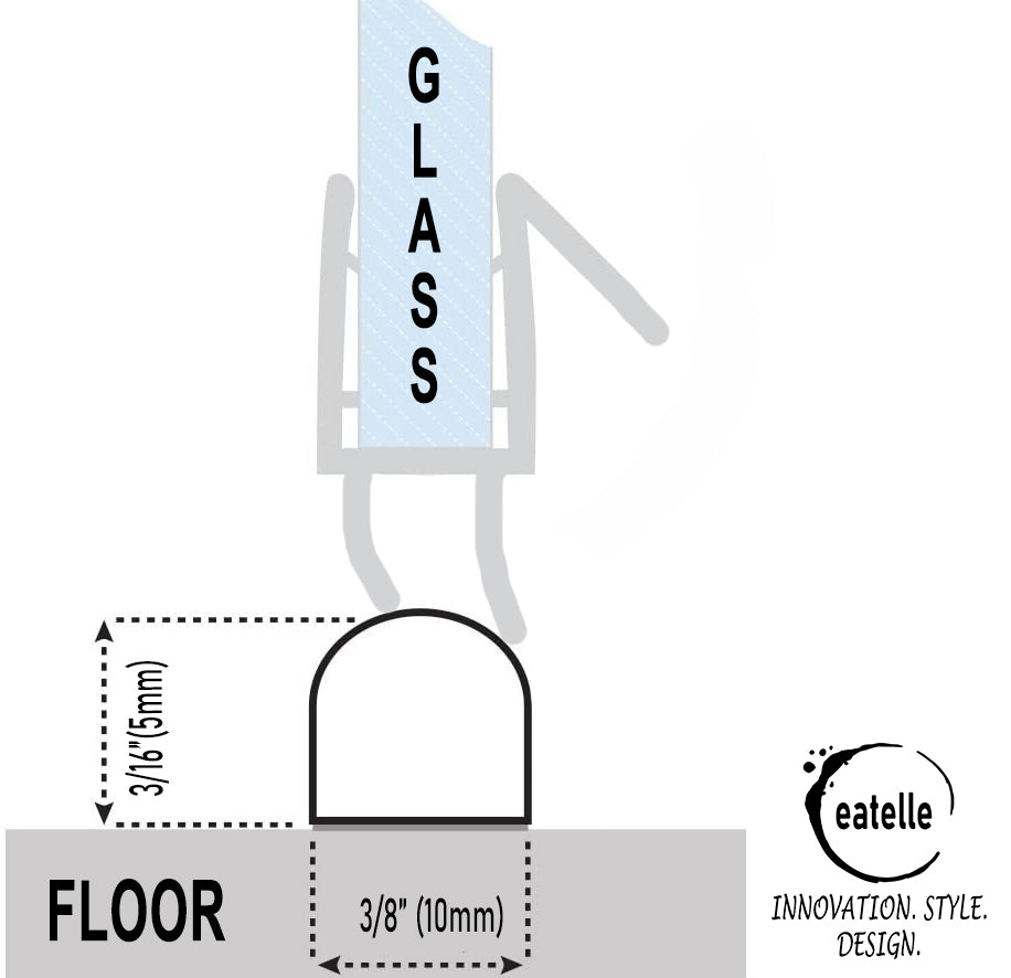 Clear Acrylic Shower Threshold 1/2" Wide by 1/4" High - 36 in Long